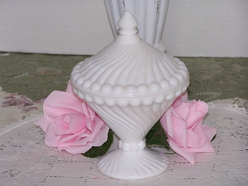 Westmoreland White Milk Glass Candy Dish Compote